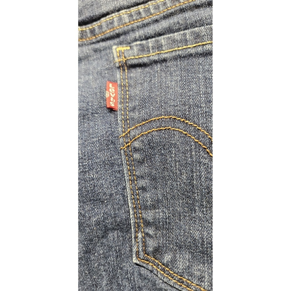 Levi's Size 18 Straight Jeans Medium Wash Blue Denim Solid Logo 5-Pocket Women's - Picture 9 of 11